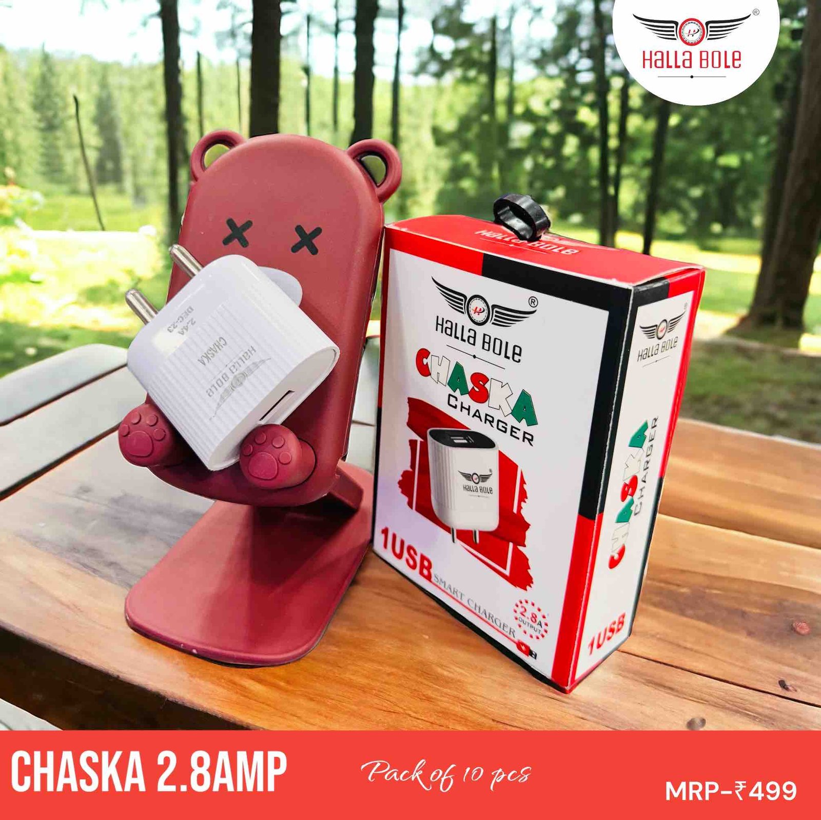Chaska charger 2.8 single USB with (6MONTH GUARANTEE)