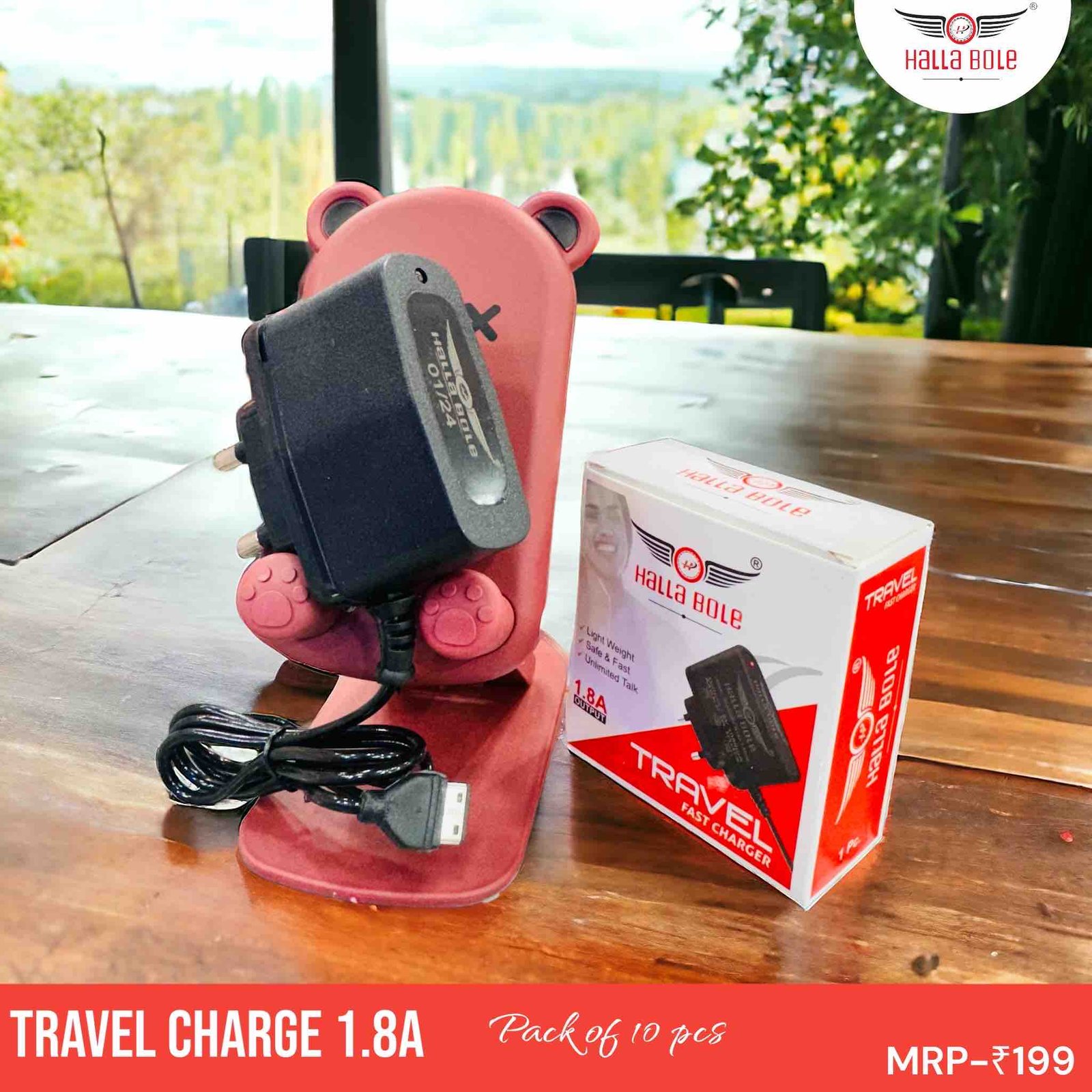 Travel charger (v8)1.8 with 6month warranty 
