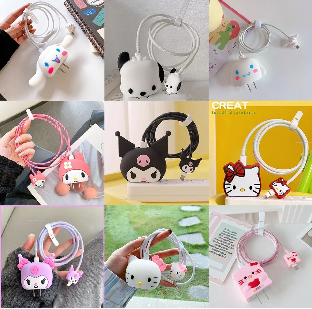 4Pcs Set Cable Protector for iPhone / iPad 18W/2OW Charger Protector Case...