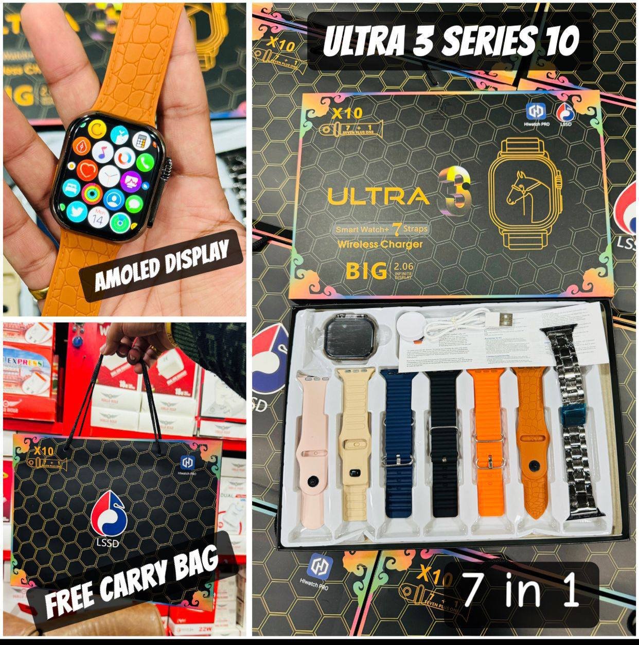 Ultra 3 X10 combo watch  7in1 strap 