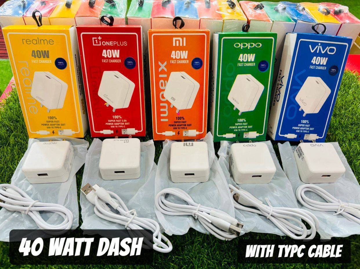 40w mix model charger with TYPE-C CABLE (6MONTH GUARANTEE)