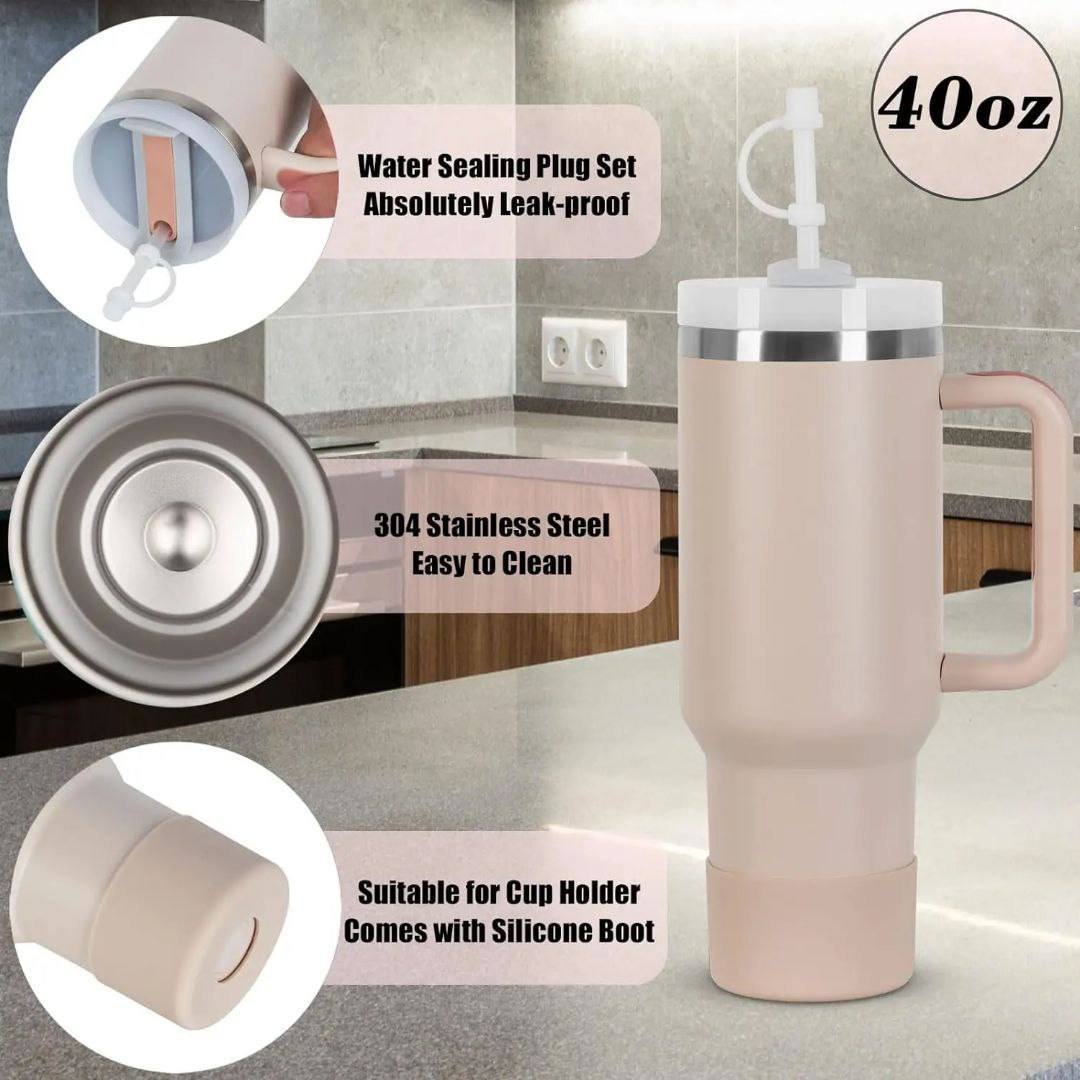1200ml Stainless Steel Tumbler Mug With Straw (Imported)
