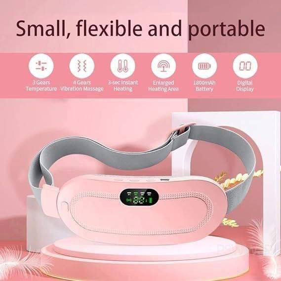 3 Heating + 3 Vibration Modes Rechargable Waist Belt for Pain Relief (Imported)